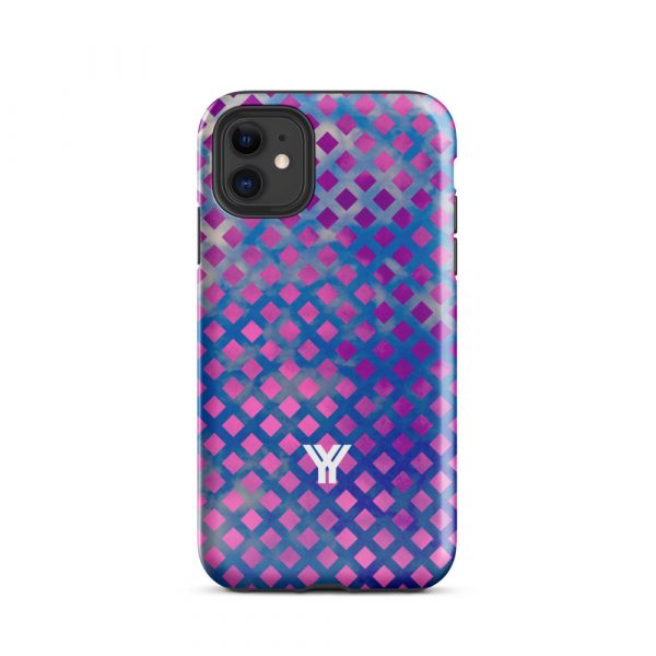 Designer Hardcase iPhone® Handyhülle Mesh Style Blue Pink 1 tough case for iphone glossy iphone 11 front 6547d9e97dc89