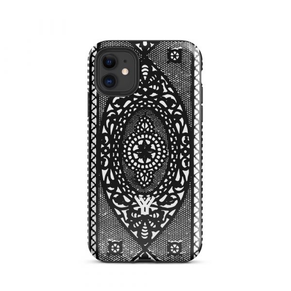 Designer Hardcase iPhone® Handyhülle Folk Print Schwarz 1 tough case for iphone glossy iphone 11 front 6547dee11d3c7