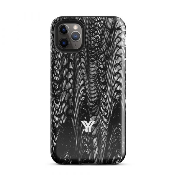 Designer Hardcase iPhone® Handyhülle Mesh Style Black & White 5 tough case for iphone glossy iphone 11 pro max front 6547daea7132b