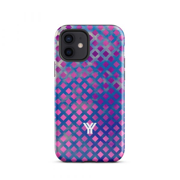 Designer Hardcase iPhone® Handyhülle Mesh Style Blue Pink 9 tough case for iphone glossy iphone 12 front 6547d9e97eadc