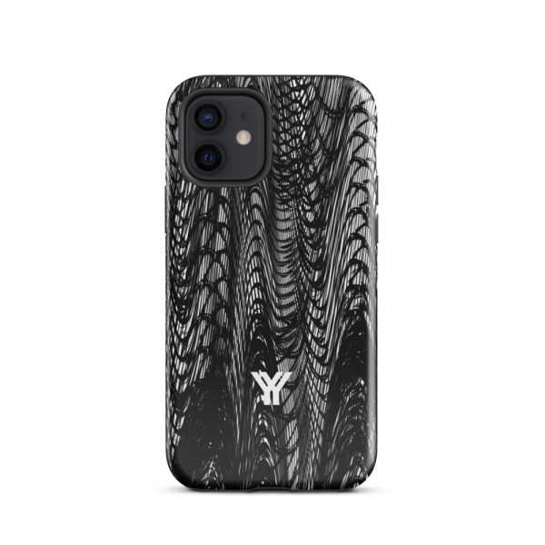 Designer Hardcase iPhone® Handyhülle Mesh Style Black & White 9 tough case for iphone glossy iphone 12 front 6547daea714b0