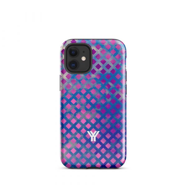 Designer Hardcase iPhone® Handyhülle Mesh Style Blue Pink 7 tough case for iphone glossy iphone 12 mini front 6547d9e97ea4b