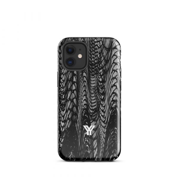 Designer Hardcase iPhone® Handyhülle Mesh Style Black & White 7 tough case for iphone glossy iphone 12 mini front 6547daea71409