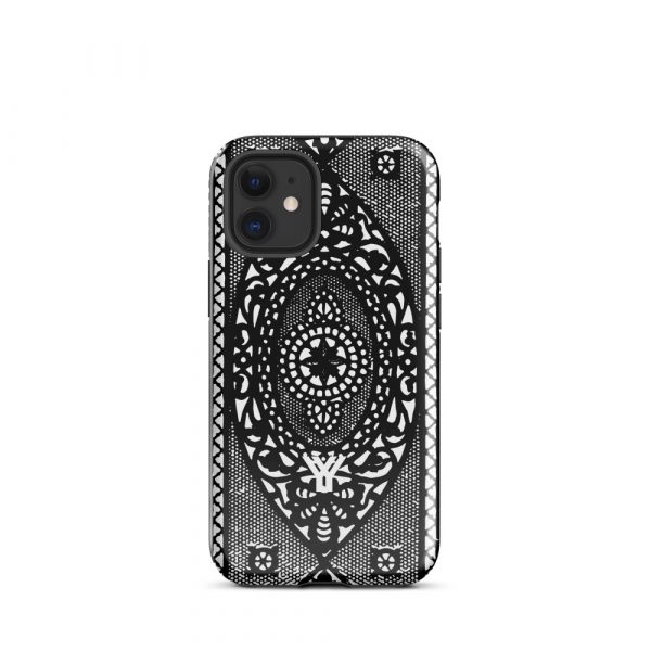 Designer Hardcase iPhone® Handyhülle Folk Print Schwarz 7 tough case for iphone glossy iphone 12 mini front 6547dee11e1a2