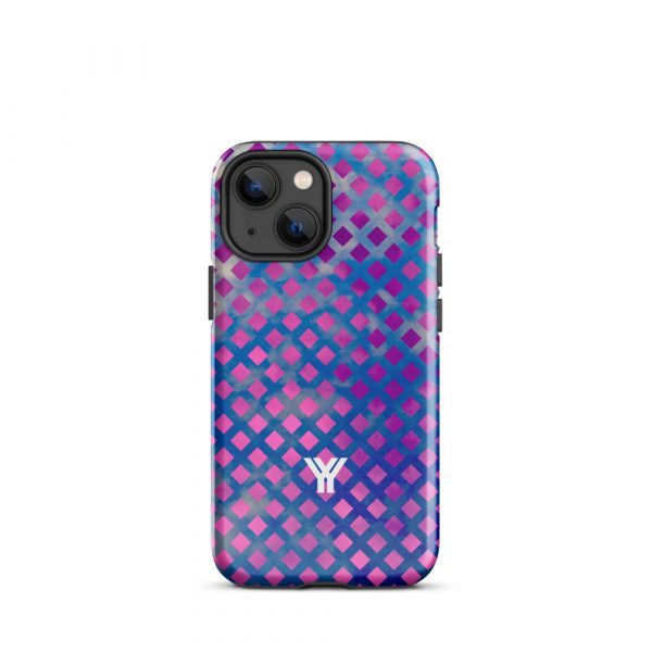 Designer Hardcase iPhone® Handyhülle Mesh Style Blue Pink 15 tough case for iphone glossy iphone 13 mini front 6547d9e97ecd5