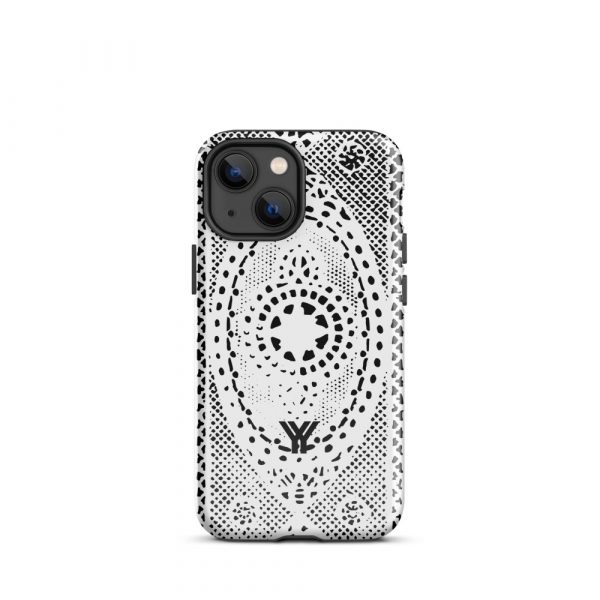 Designer Hardcase iPhone® Handyhülle Folk Print Weiß 15 tough case for iphone glossy iphone 13 mini front 6547e21a46139