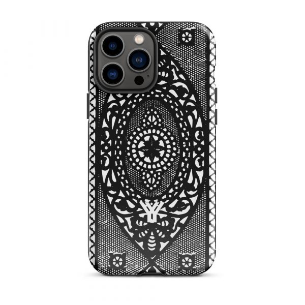 Designer Hardcase iPhone® Handyhülle Folk Print Schwarz 21 tough case for iphone glossy iphone 13 pro max front 6547dee11e63c