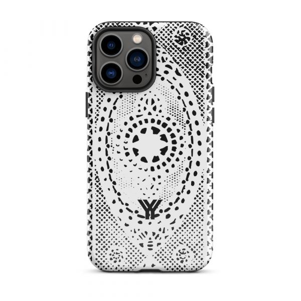 Designer Hardcase iPhone® Handyhülle Folk Print Weiß 21 tough case for iphone glossy iphone 13 pro max front 6547e21a46407