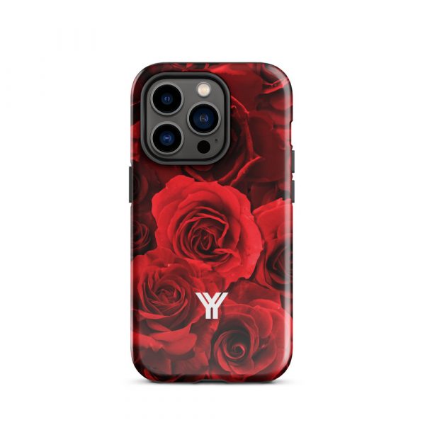 Designer Hardcase iPhone® Handyhülle Rote Rosen 27 tough case for iphone glossy iphone 14 pro front 6547d88aa7ea3