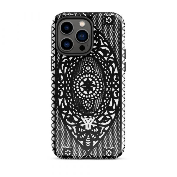 Designer Hardcase iPhone® Handyhülle Folk Print Schwarz 29 tough case for iphone glossy iphone 14 pro max front 6547dee11e87a