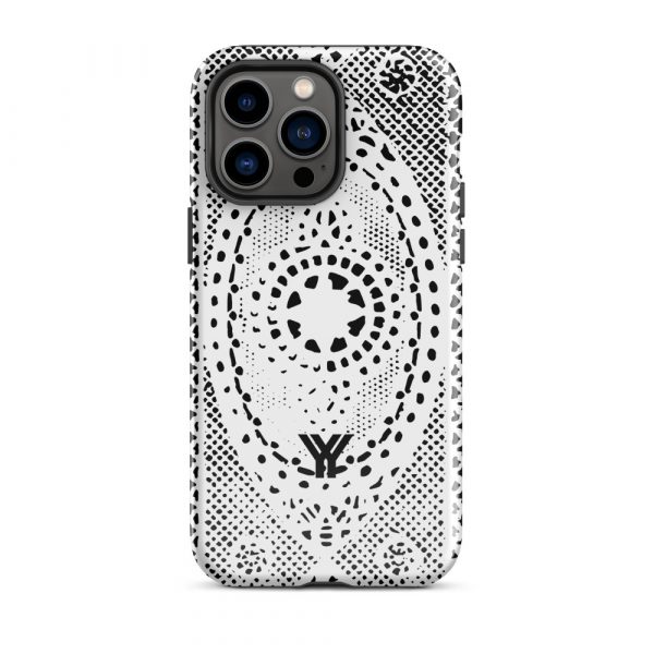Designer Hardcase iPhone® Handyhülle Folk Print Weiß 29 tough case for iphone glossy iphone 14 pro max front 6547e21a46815