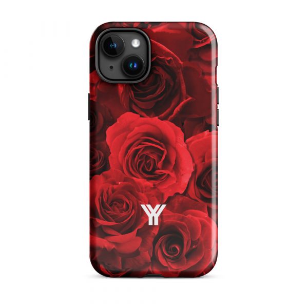 Designer Hardcase iPhone® Handyhülle Rote Rosen 33 tough case for iphone glossy iphone 15 plus front 6547d88aa8093