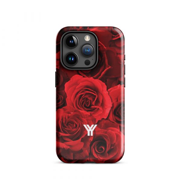 Designer Hardcase iPhone® Handyhülle Rote Rosen 35 tough case for iphone glossy iphone 15 pro front 6547d88aa818b