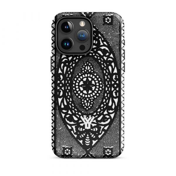 Designer Hardcase iPhone® Handyhülle Folk Print Schwarz 37 tough case for iphone glossy iphone 15 pro max front 6547dee11ebed
