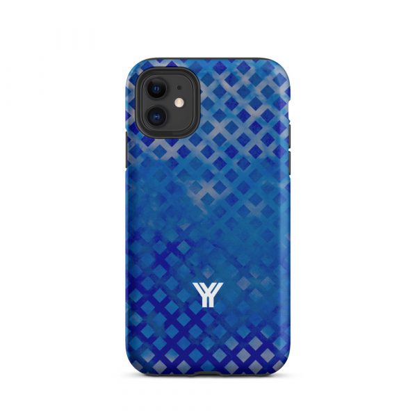 Designer Hardcase iPhone® Handyhülle Mesh Style Double Blue 2 tough case for iphone matte iphone 11 front 6547da6d5f4f6