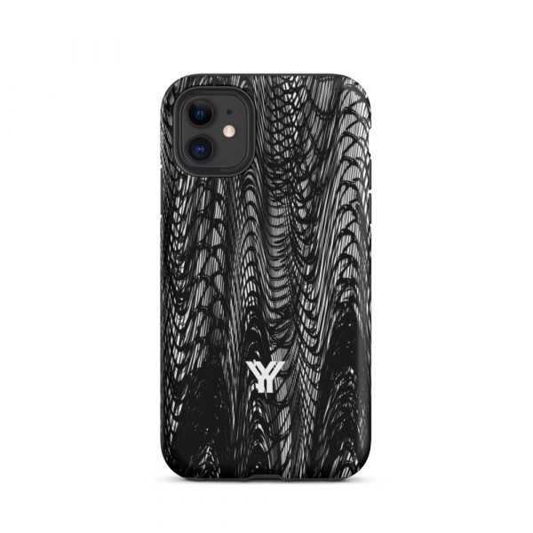 Designer Hardcase iPhone® Handyhülle Mesh Style Black & White 2 tough case for iphone matte iphone 11 front 6547daea71169