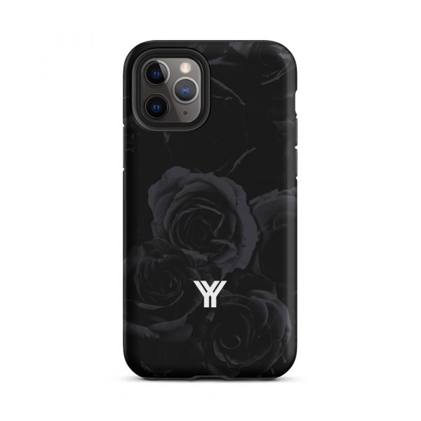 Designer Hardcase iPhone® Handyhülle Midnight Roses 4 tough case for iphone matte iphone 11 pro front 6547d94e3bb49