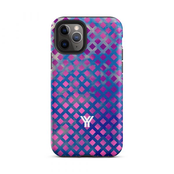 Designer Hardcase iPhone® Handyhülle Mesh Style Blue Pink 4 tough case for iphone matte iphone 11 pro front 6547d9e97e972