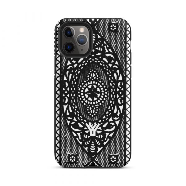Designer Hardcase iPhone® Handyhülle Folk Print Schwarz 4 tough case for iphone matte iphone 11 pro front 6547dee11e070