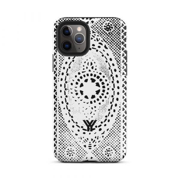 Designer Hardcase iPhone® Handyhülle Folk Print Weiß 4 tough case for iphone matte iphone 11 pro front 6547e21a45e0c