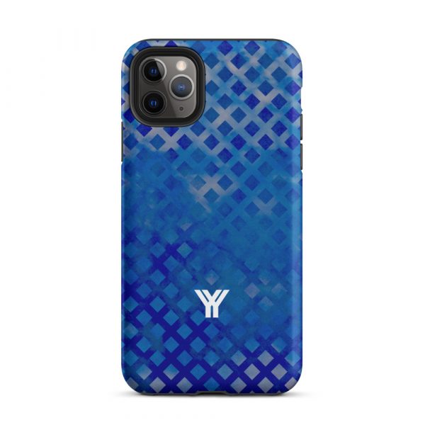 Designer Hardcase iPhone® Handyhülle Mesh Style Double Blue 6 tough case for iphone matte iphone 11 pro max front 6547da6d5f6df