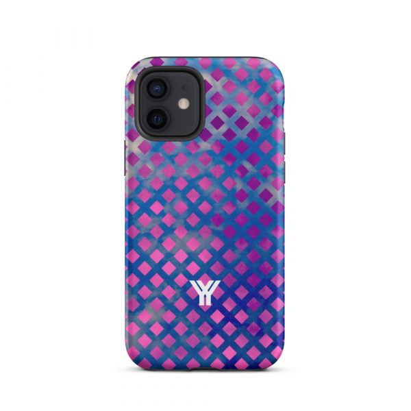 Designer Hardcase iPhone® Handyhülle Mesh Style Blue Pink 10 tough case for iphone matte iphone 12 front 6547d9e97eb2d