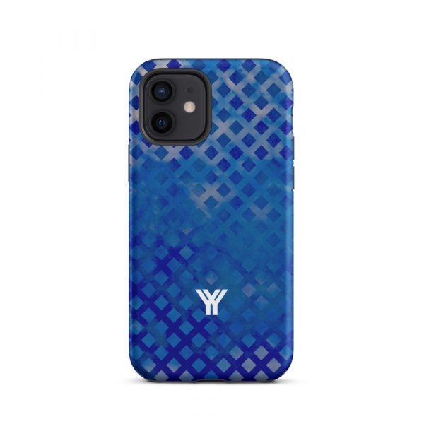 Designer Hardcase iPhone® Handyhülle Mesh Style Double Blue 10 tough case for iphone matte iphone 12 front 6547da6d5f88a