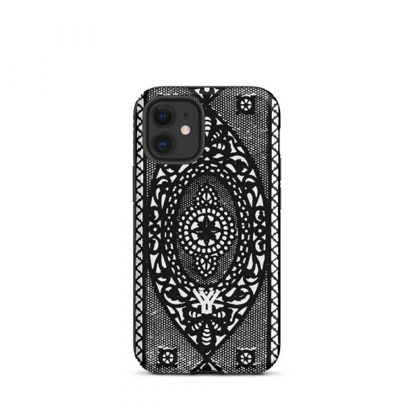 Designer Hardcase iPhone® Handyhülle Folk Print Schwarz 8 tough case for iphone matte iphone 12 mini front 6547dee11e20d