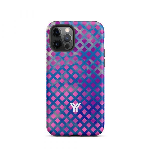 Designer Hardcase iPhone® Handyhülle Mesh Style Blue Pink 12 tough case for iphone matte iphone 12 pro front 6547d9e97ebdc