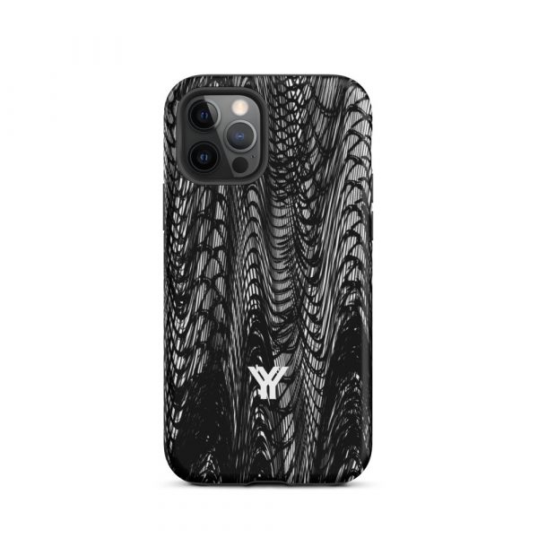 Designer Hardcase iPhone® Handyhülle Mesh Style Black & White 12 tough case for iphone matte iphone 12 pro front 6547daea7158d