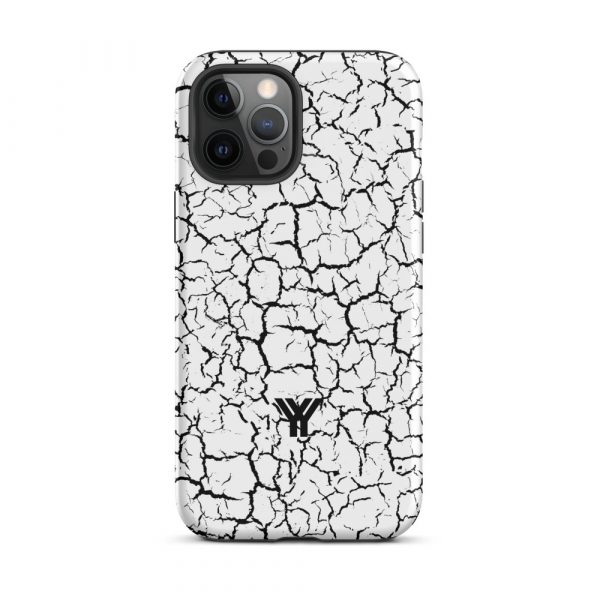 Designer Hardcase iPhone® Handyhülle Weiß Craquelee Schwarz 14 tough case for iphone matte iphone 12 pro max front 6547d6ffa896a