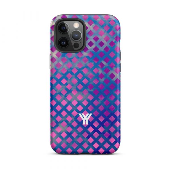 Designer Hardcase iPhone® Handyhülle Mesh Style Blue Pink 14 tough case for iphone matte iphone 12 pro max front 6547d9e97ec7f