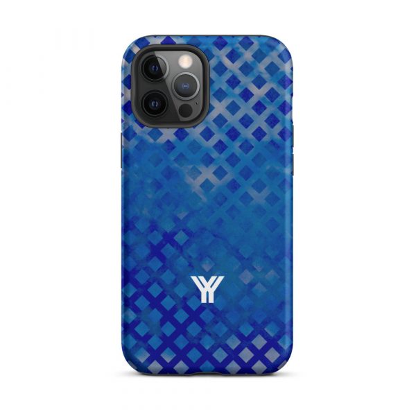 Designer Hardcase iPhone® Handyhülle Mesh Style Double Blue 14 tough case for iphone matte iphone 12 pro max front 6547da6d5fa3e
