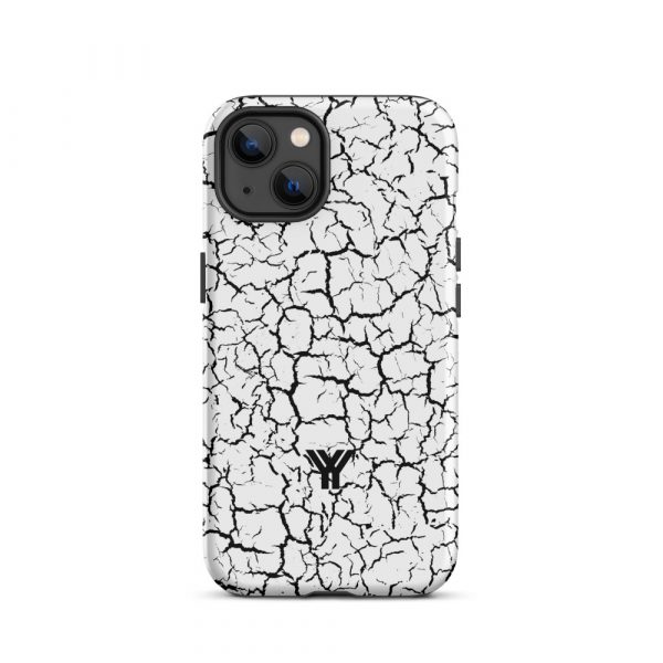 Designer Hardcase iPhone® Handyhülle Weiß Craquelee Schwarz 18 tough case for iphone matte iphone 13 front 6547d6ffa8a8b