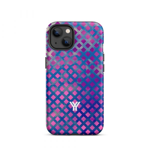 Designer Hardcase iPhone® Handyhülle Mesh Style Blue Pink 18 tough case for iphone matte iphone 13 front 6547d9e97edea