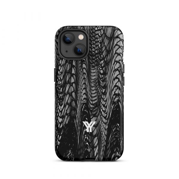 Designer Hardcase iPhone® Handyhülle Mesh Style Black & White 18 tough case for iphone matte iphone 13 front 6547daea71729