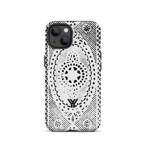 Designer Hardcase iPhone® Handyhülle Folk Print Weiß 18 tough case for iphone matte iphone 13 front 6547e21a4627e