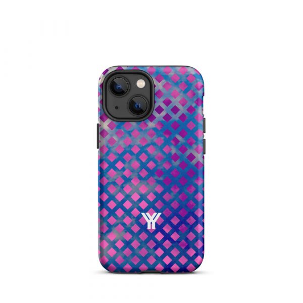 Designer Hardcase iPhone® Handyhülle Mesh Style Blue Pink 16 tough case for iphone matte iphone 13 mini front 6547d9e97ed36