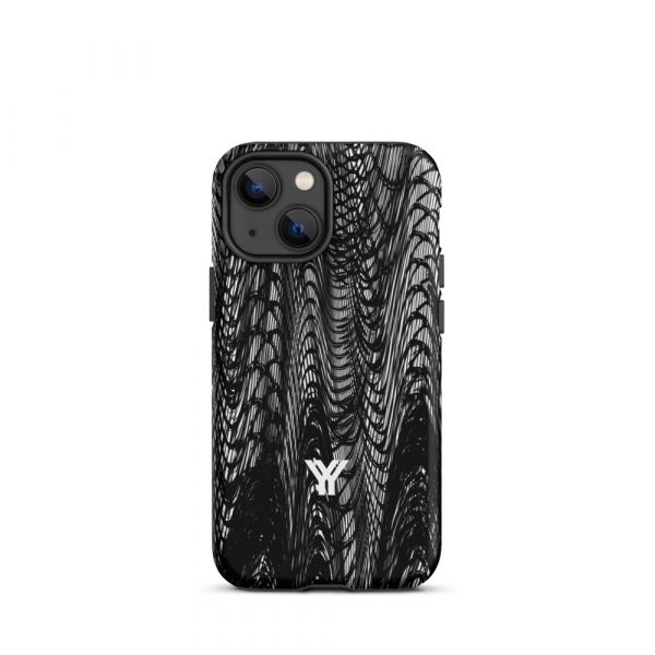 Designer Hardcase iPhone® Handyhülle Mesh Style Black & White 16 tough case for iphone matte iphone 13 mini front 6547daea716a0