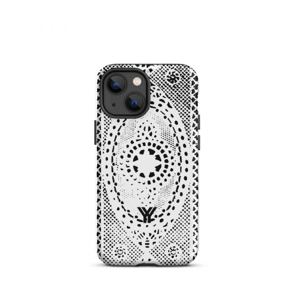 Designer Hardcase iPhone® Handyhülle Folk Print Weiß 16 tough case for iphone matte iphone 13 mini front 6547e21a4618b