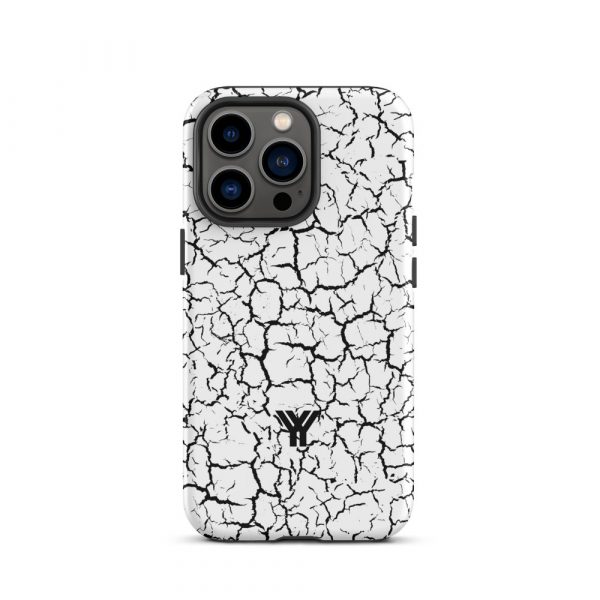 Designer Hardcase iPhone® Handyhülle Weiß Craquelee Schwarz 20 tough case for iphone matte iphone 13 pro front 6547d6ffa8b16