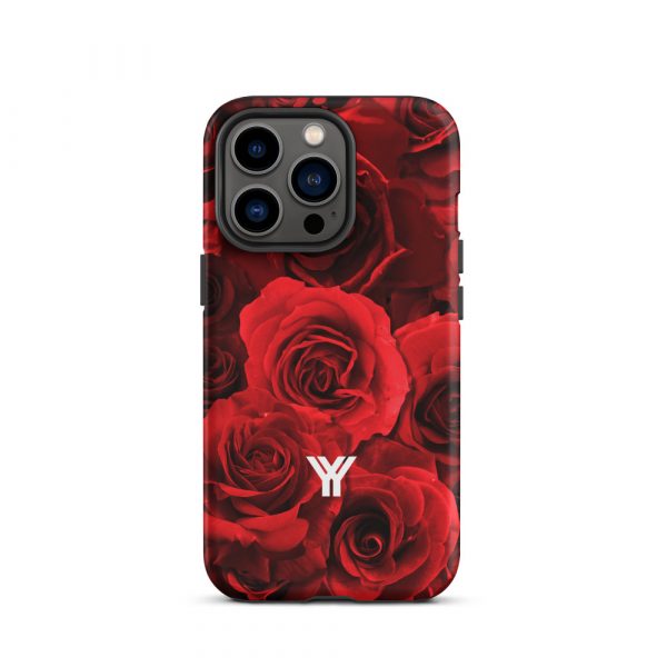 Designer Hardcase iPhone® Handyhülle Rote Rosen 20 tough case for iphone matte iphone 13 pro front 6547d88aa7bda
