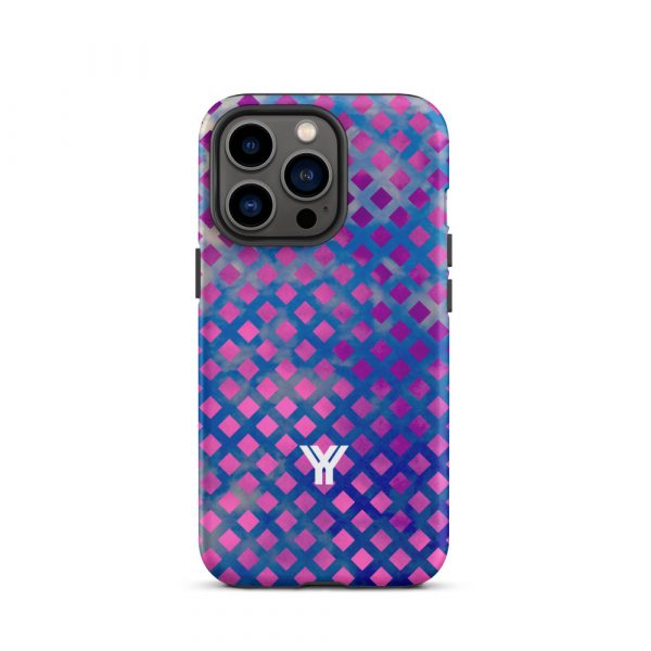 Designer Hardcase iPhone® Handyhülle Mesh Style Blue Pink 20 tough case for iphone matte iphone 13 pro front 6547d9e97ee9e