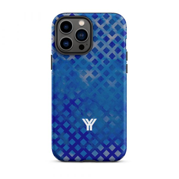 Designer Hardcase iPhone® Handyhülle Mesh Style Double Blue 22 tough case for iphone matte iphone 13 pro max front 6547da6d5fdac