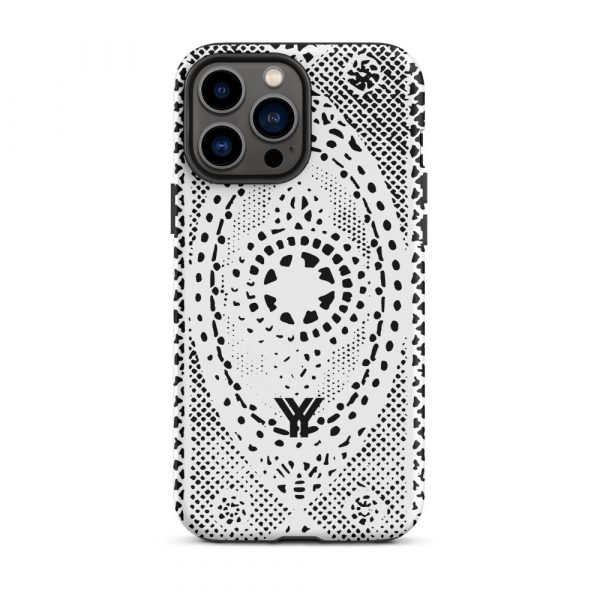 Designer Hardcase iPhone® Handyhülle Folk Print Weiß 22 tough case for iphone matte iphone 13 pro max front 6547e21a4648f