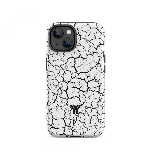 Designer Hardcase iPhone® Handyhülle Weiß Craquelee Schwarz 24 tough case for iphone matte iphone 14 front 6547d6ffa8c2d