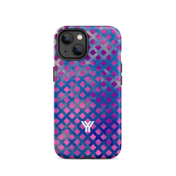 Designer Hardcase iPhone® Handyhülle Mesh Style Blue Pink 24 tough case for iphone matte iphone 14 front 6547d9e97f00b
