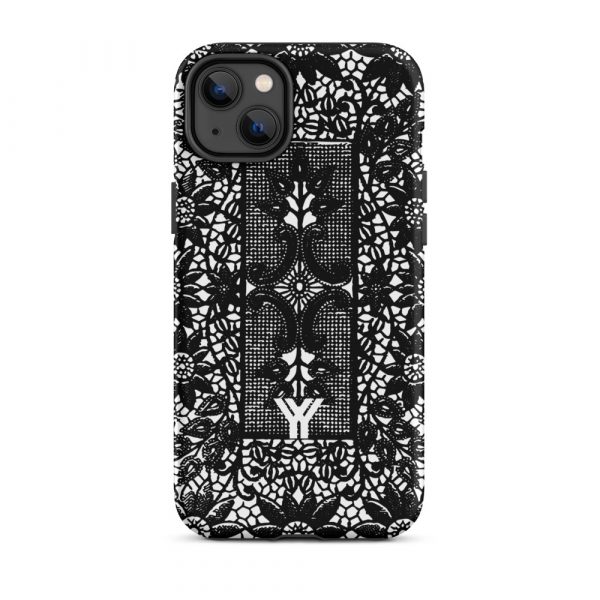 Designer Hardcase iPhone® Handyhülle Folk Print Crochet Schwarz 26 tough case for iphone matte iphone 14 plus front 6547e18824cb2