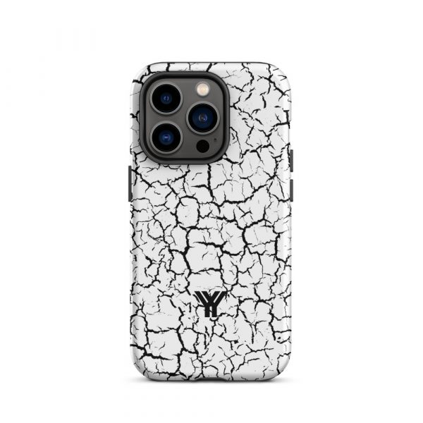 Designer Hardcase iPhone® Handyhülle Weiß Craquelee Schwarz 28 tough case for iphone matte iphone 14 pro front 6547d6ffa8d52