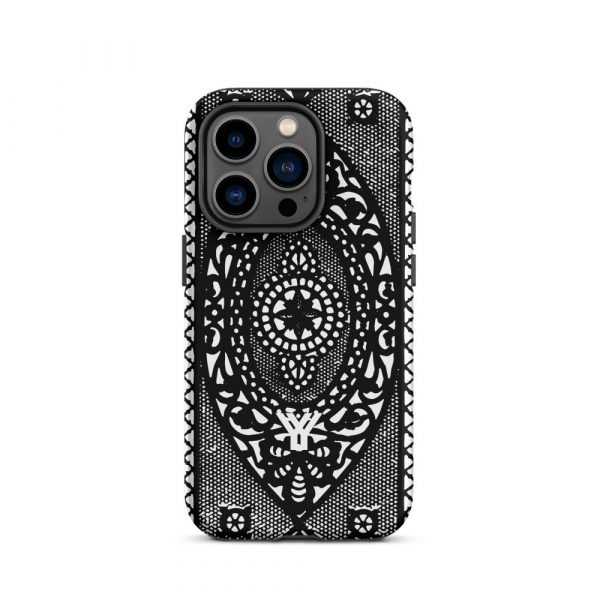 Designer Hardcase iPhone® Handyhülle Folk Print Schwarz 28 tough case for iphone matte iphone 14 pro front 6547dee11e836